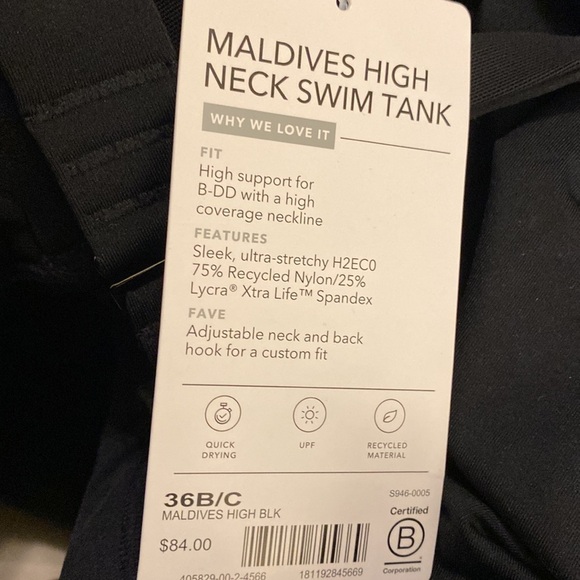 Athleta Maldives High Neck Tankini // Black - Picture 11 of 13